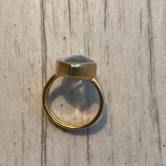 Sterling ring with gold overlay and blue stone - Picture 7 of 12